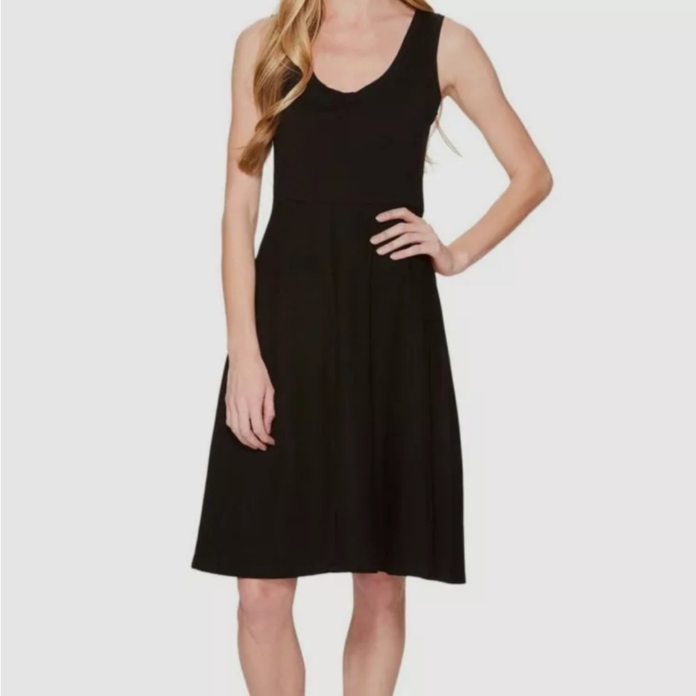 FIG Organic Cotton Joe Jersey Fit & Flare black vneck Tank Dress size medium